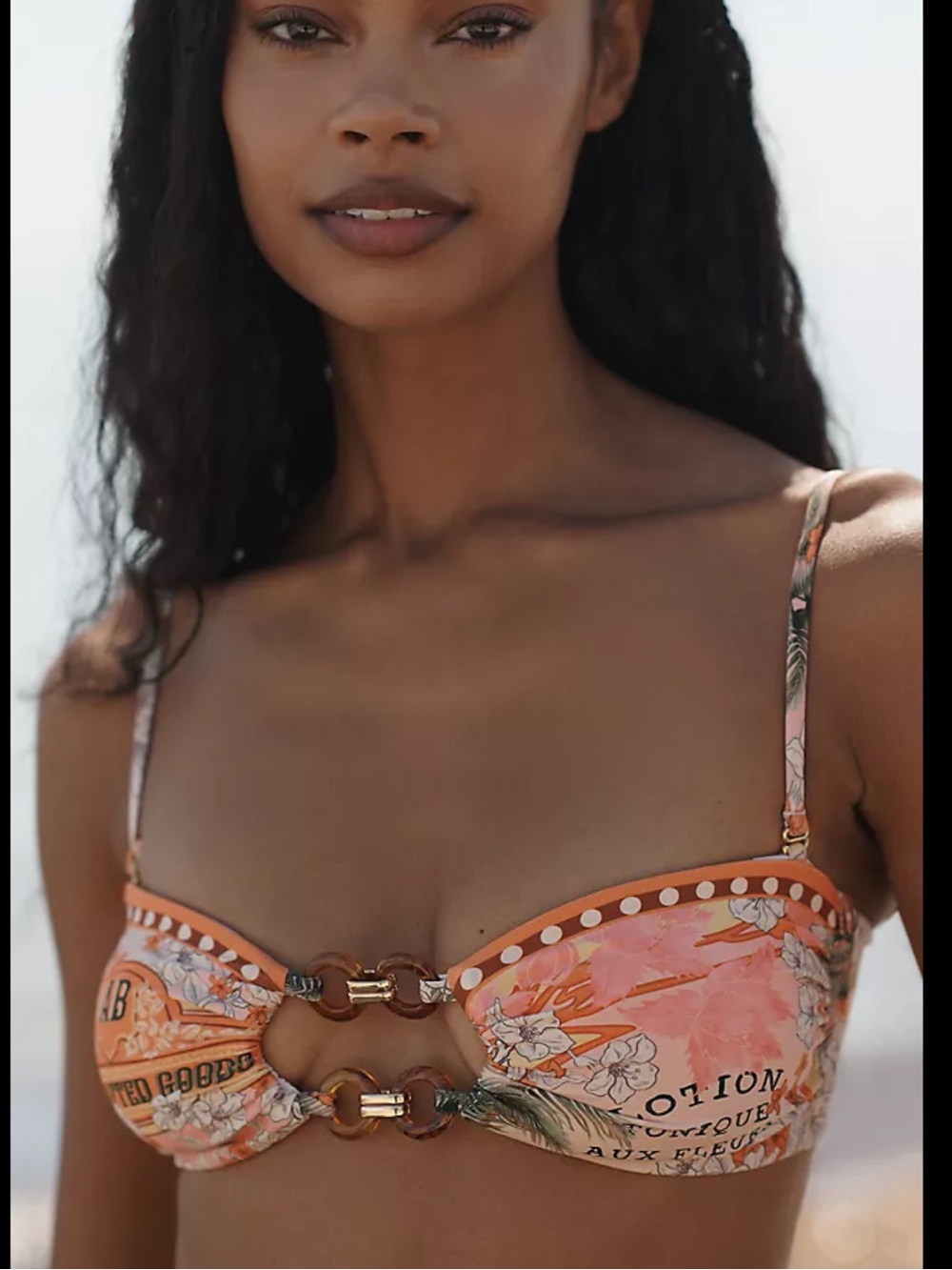 Agua Bendita Lace Bandeau Bikini Top sz M